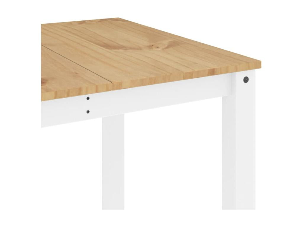 White Solid Wood Dining Table, 180 x 90 x 75 cm