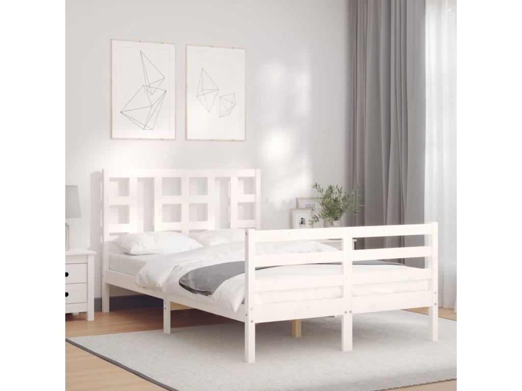 White Solid Wood Bed Frame
