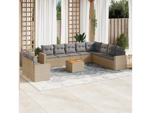 Beige Woven Resin Wicker Outdoor Furniture Set - dlz1766456463707