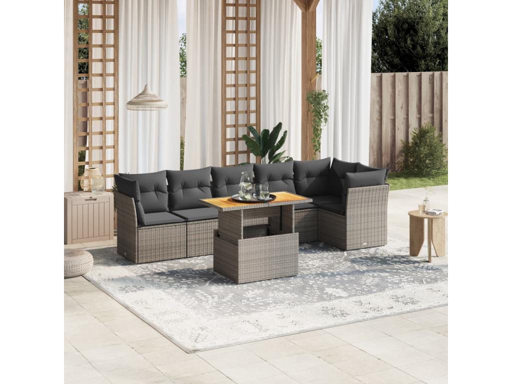 Gray Woven Resin Wicker Outdoor Furniture Set - dlz1766456401541