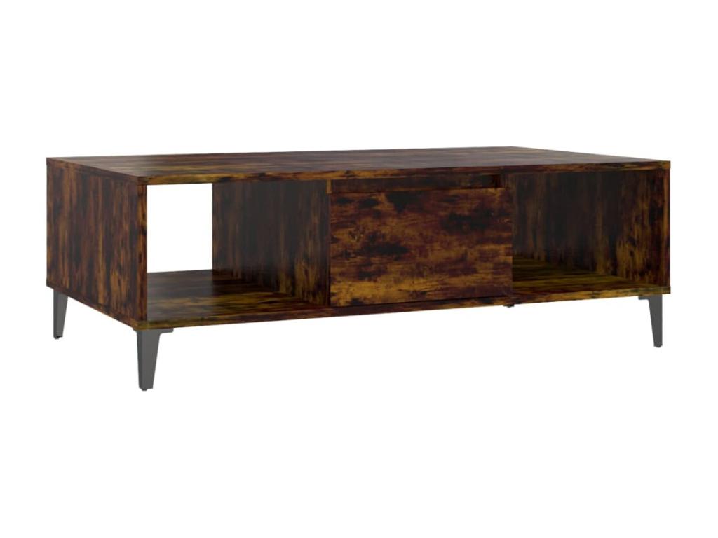 Brown Oak Wood Coffee Table, 103.5 x 60 x 35 cm