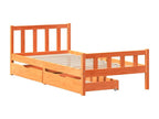 Brown Pine Wood Bed Frame, 75 x 190 cm