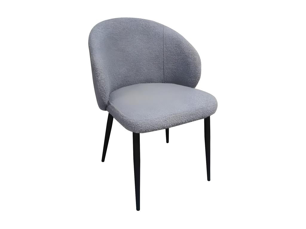 Gray Boucle Fabric Chair