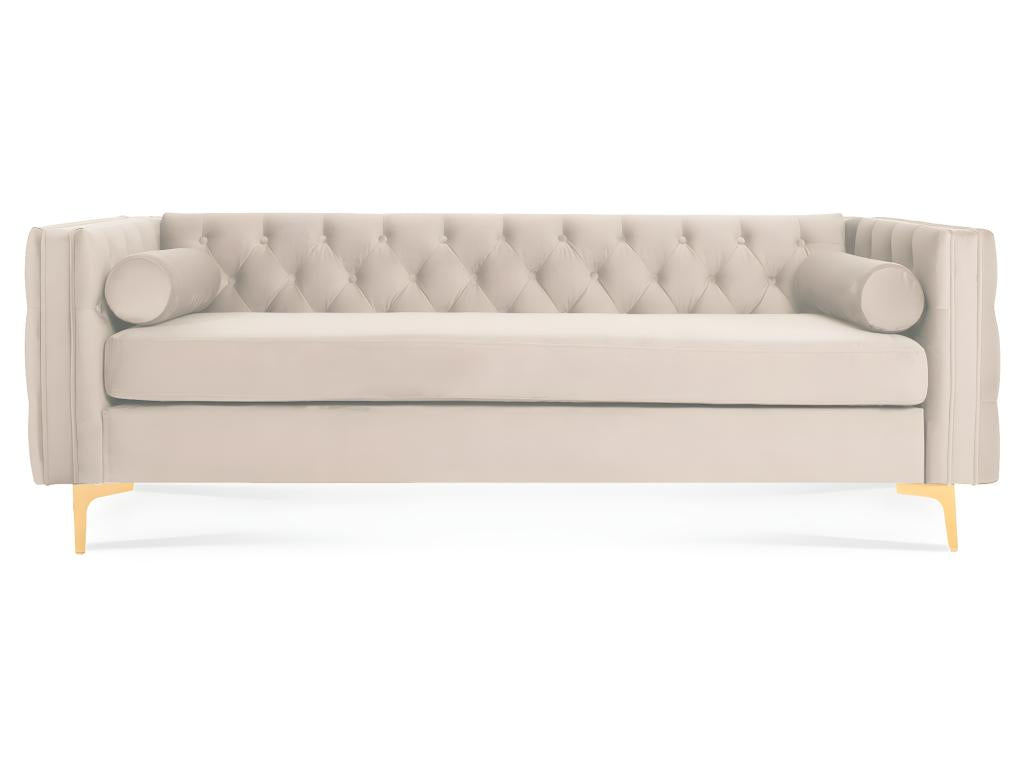 Beige Velvet Sofa