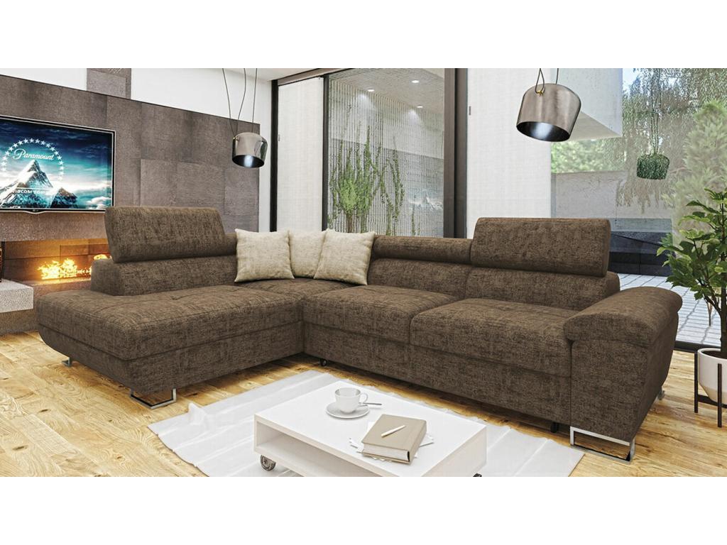 Brown Sofa, 270 x 202 x 71 cm