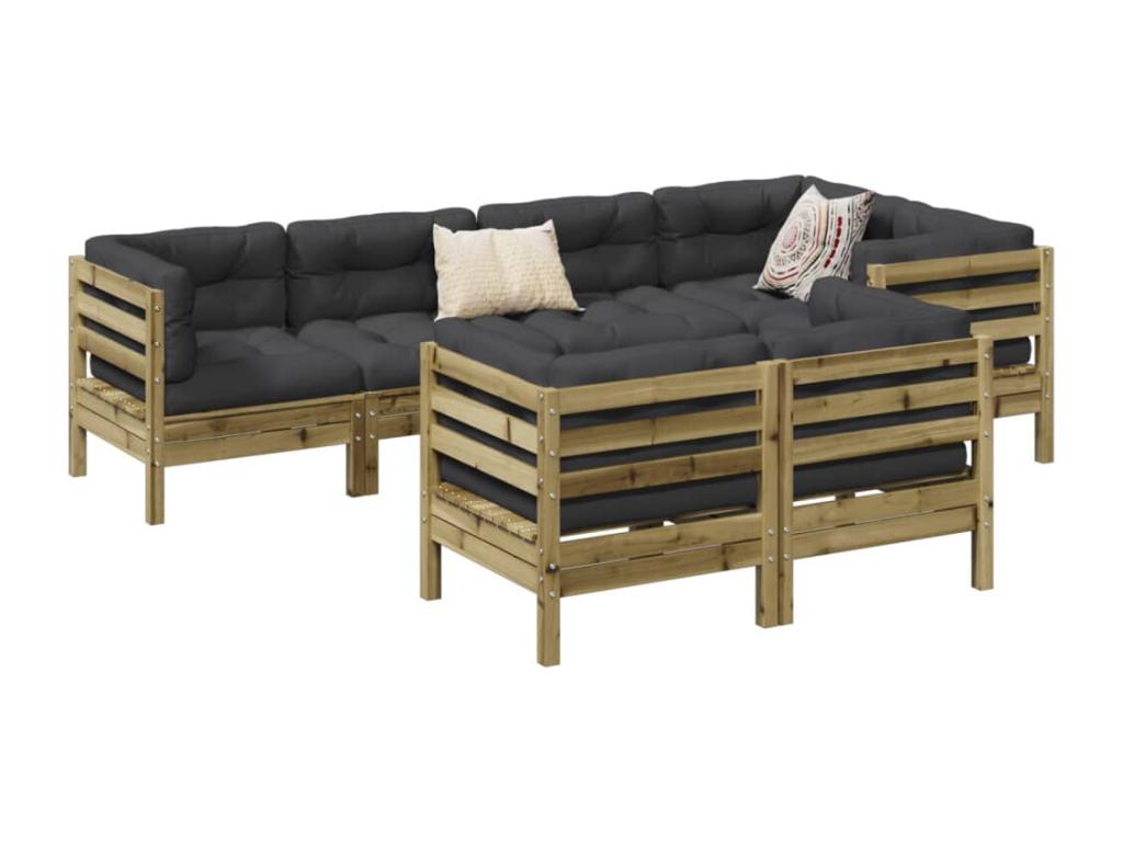 Brown Pine Wood Outdoor Furniture Set - dlz1766456349693