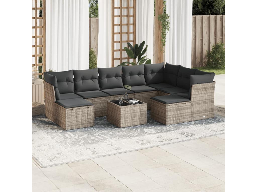 Gray Woven Resin Wicker Outdoor Furniture Set - dlz1766457165562