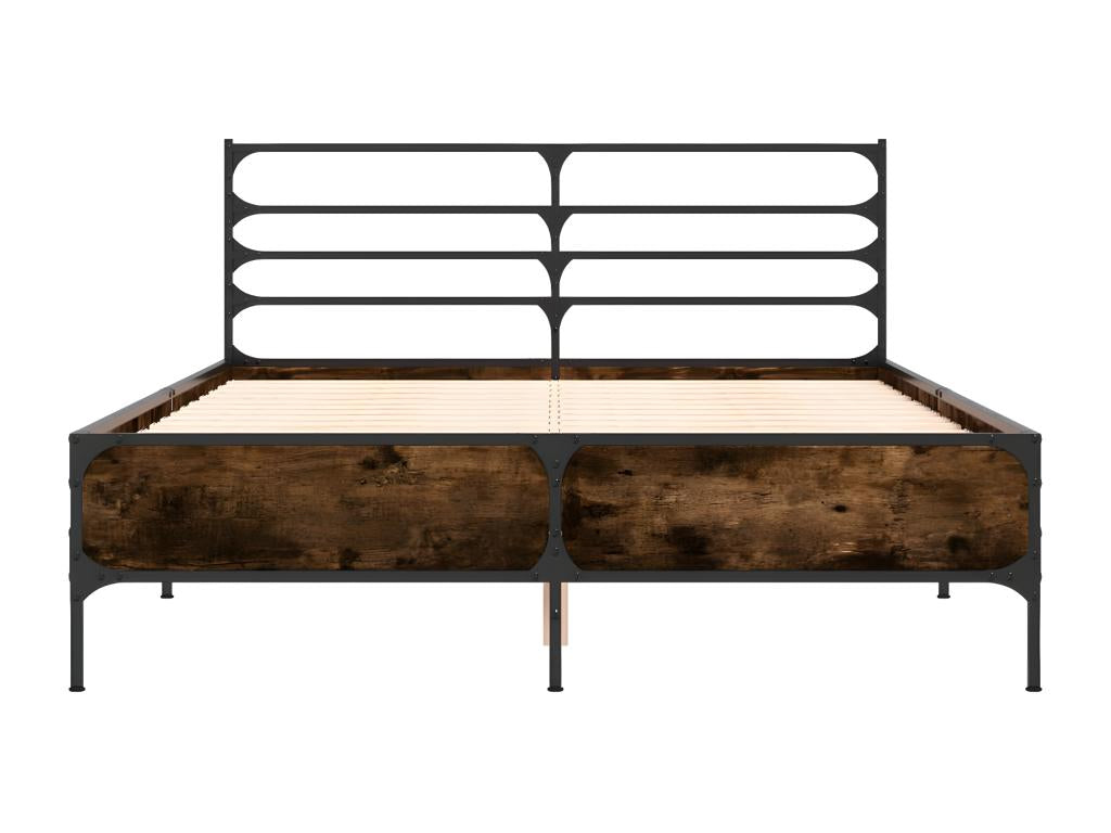 Brown Oak Wood Bed Frame, 120 x 190 cm