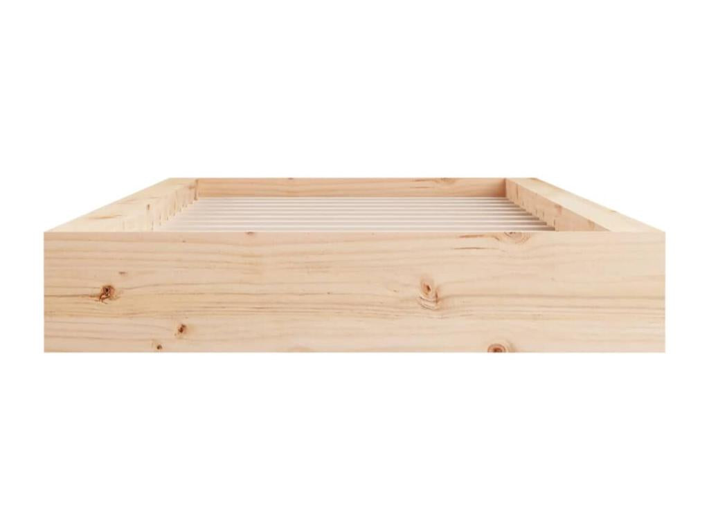 Brown Solid Wood Bed Frame, 135 x 190 cm - dlz1766457056116