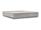 Gray Engineered Wood Bed Frame, 180 x 200 cm