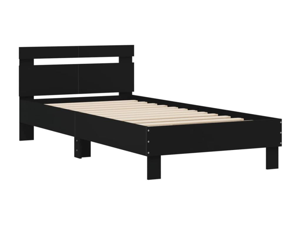 Black Engineered Wood Bed Frame, 100 x 200 cm - dlz1766457010951