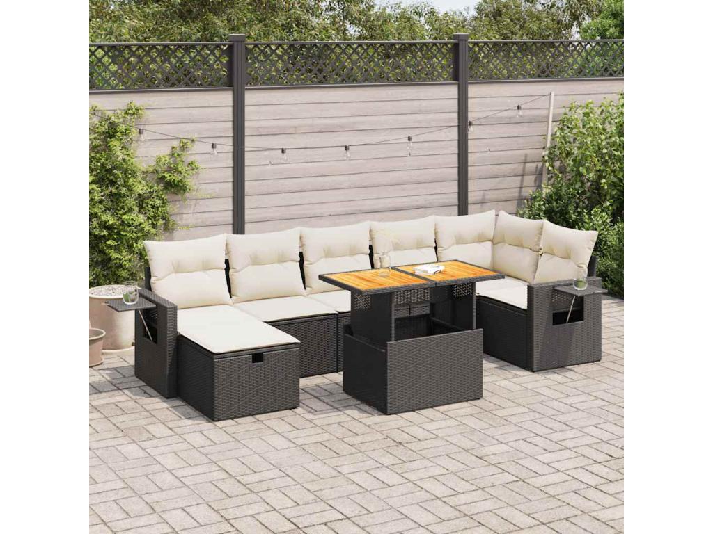 Black Woven Resin Wicker Outdoor Furniture Set - dlz1766457157030