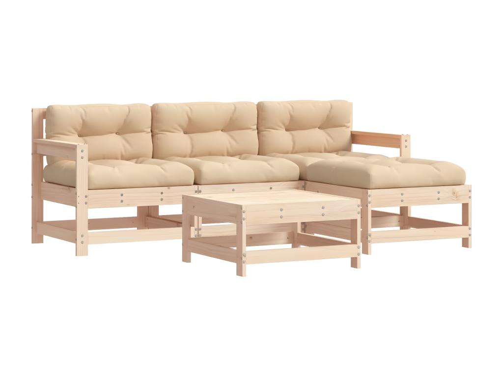 Brown Solid Wood Outdoor Furniture Set - dlz1766457060183