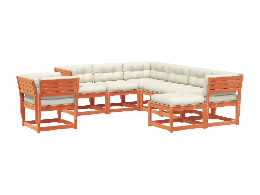 Brown Pine Wood Outdoor Furniture Set - dlz1766456553760