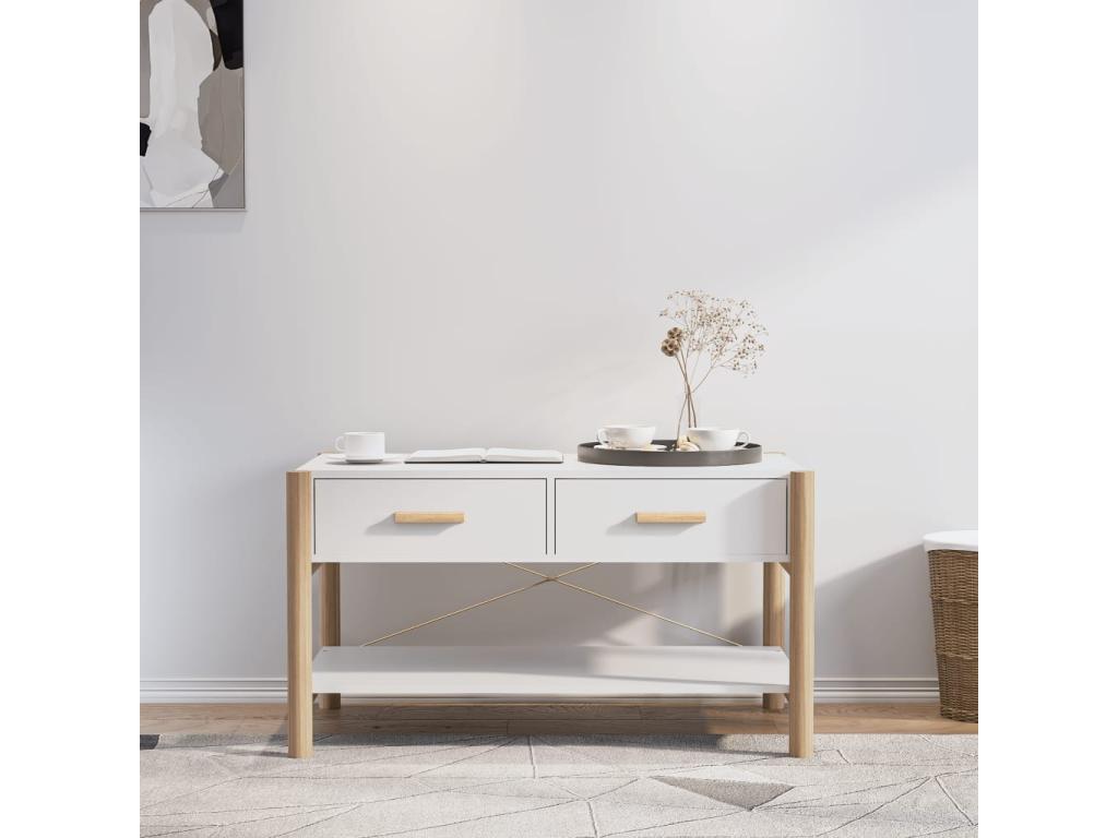 White Engineered Wood Coffee Table, 82 x 48 x 45 cm