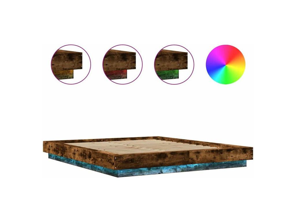 Natural Oak Wood Bed Frame, 160 x 200 cm