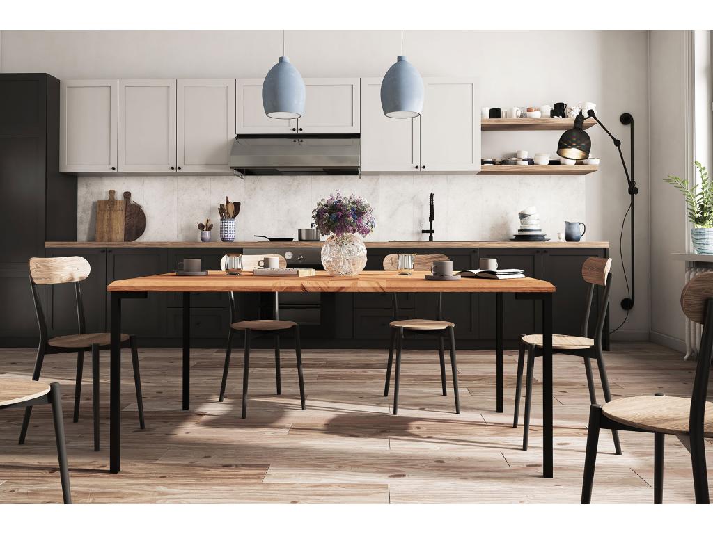 Natural Oak Wood Table, 100 x 140 cm