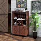 Furniture of America Keya Farmhouse 6-shelf Wine Cabinet Buffet