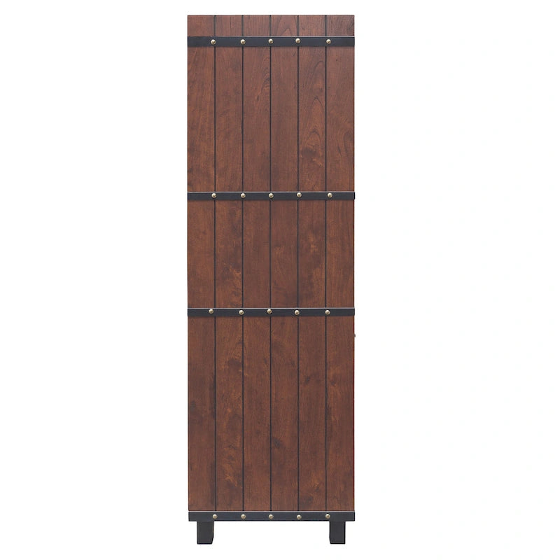 Furniture of America Keya Farmhouse 6-shelf Wine Cabinet Buffet
