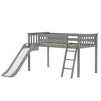 Max and Lily Classic Twin-Size Low Loft with Easy Slide