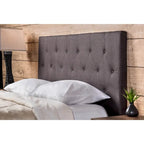 Furniture of America Zele Modern Ivory Linen Adjustable Headboard