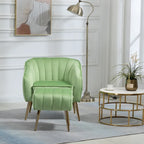 Velvet Tufted Accent Chair with Ottoman - 28.94 x 28.94 x 28.94