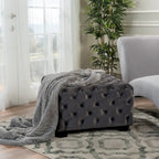 Jaymee Modern Glam Button Tufted Velvet Ottoman by Christopher Knight Home