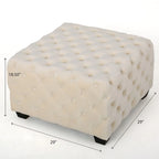 Jaymee Modern Glam Button Tufted Velvet Ottoman by Christopher Knight Home