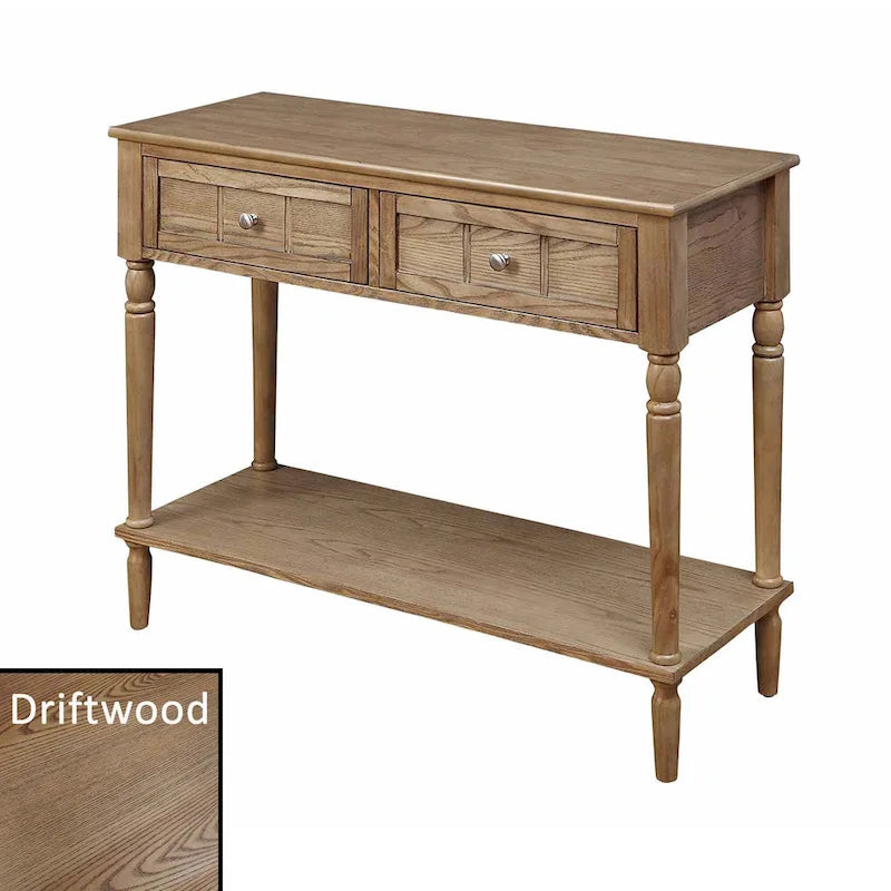 Convenience Concepts French Country 2 Drawer Hall Table with Shelf