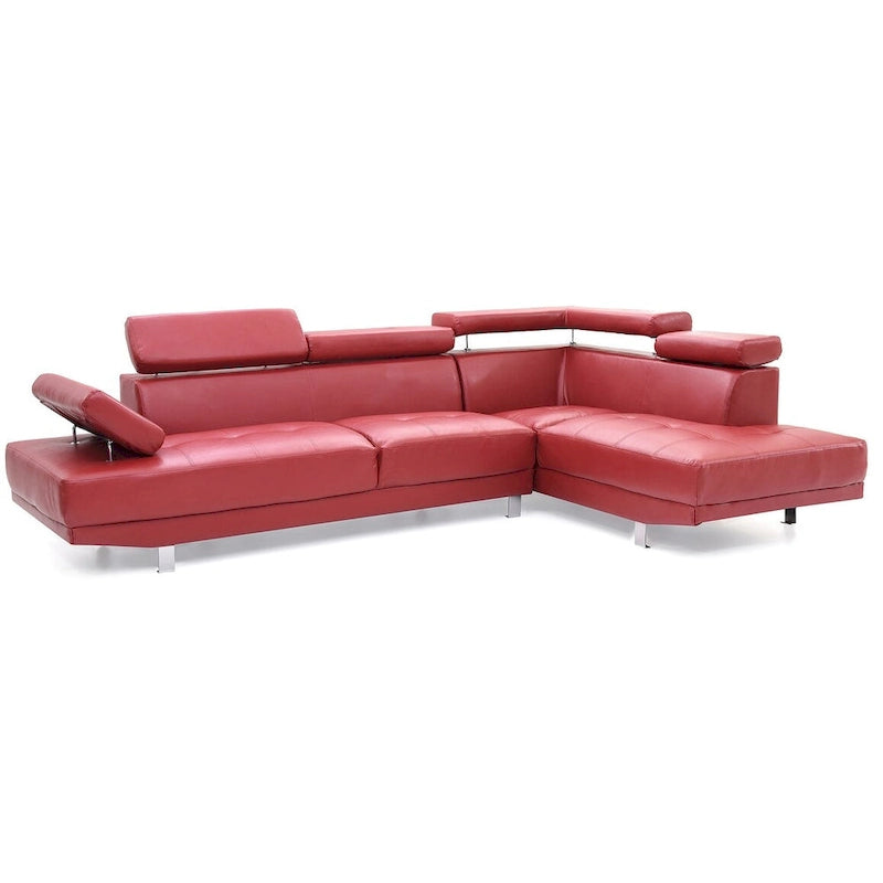 Riveredge 109 in. W 2-piece Faux Leather L Shape Sectional Sofa - 76L x 109W x 28H