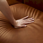 Manar Mid-Century Modern Luxury Genuine Leather Couch