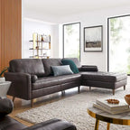 Valour 98 Leather Sectional Sofa