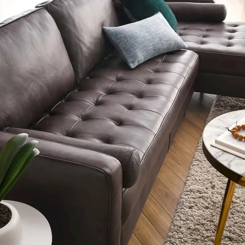 Valour 98 Leather Sectional Sofa