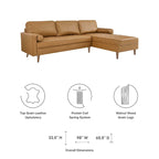 Valour 98 Leather Sectional Sofa