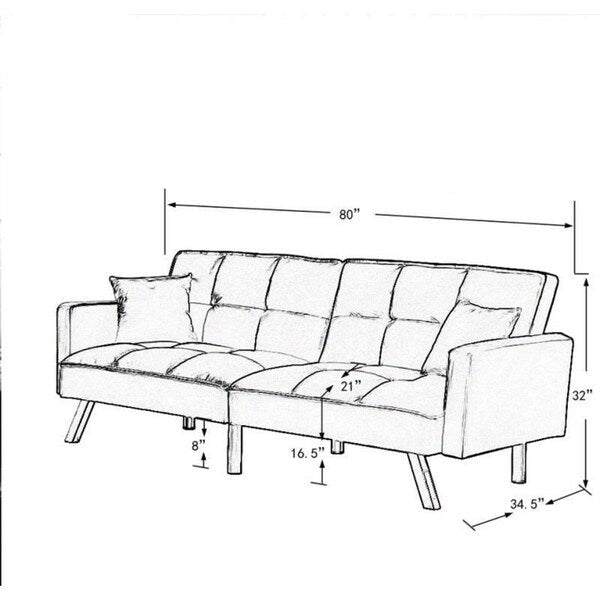 Comfortable Velvet Multi-position Sleeper Sofa Bed