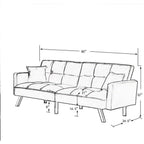 Comfortable Velvet Multi-position Sleeper Sofa Bed