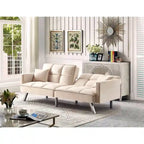 Comfortable Velvet Multi-position Sleeper Sofa Bed