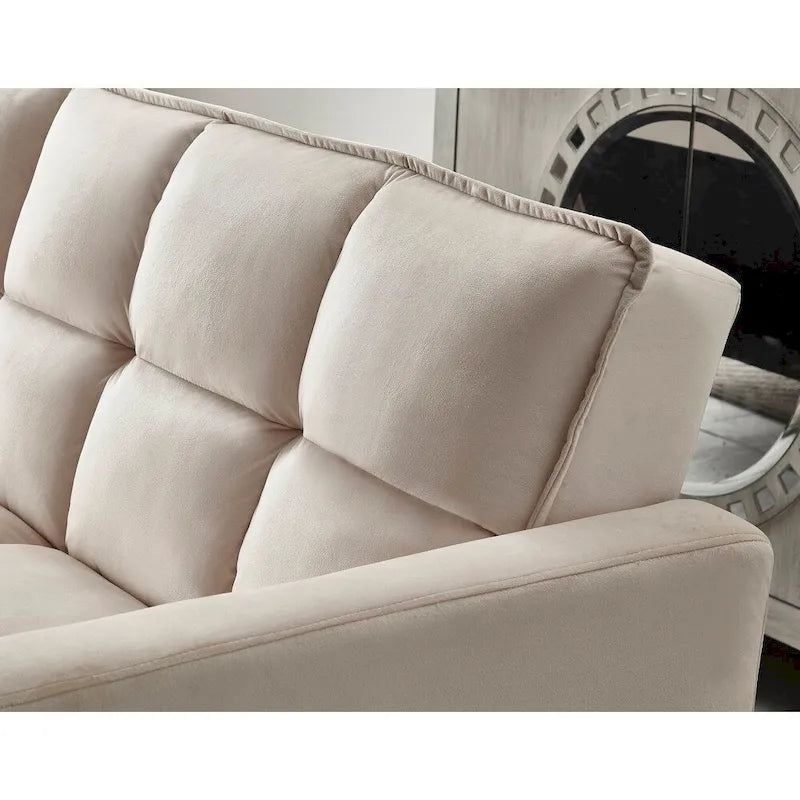 Comfortable Velvet Multi-position Sleeper Sofa Bed