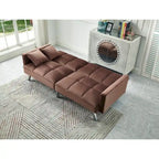 Comfortable Velvet Multi-position Sleeper Sofa Bed