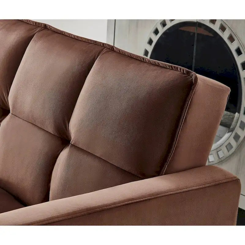 Comfortable Velvet Multi-position Sleeper Sofa Bed