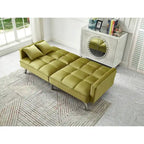 Comfortable Velvet Multi-position Sleeper Sofa Bed