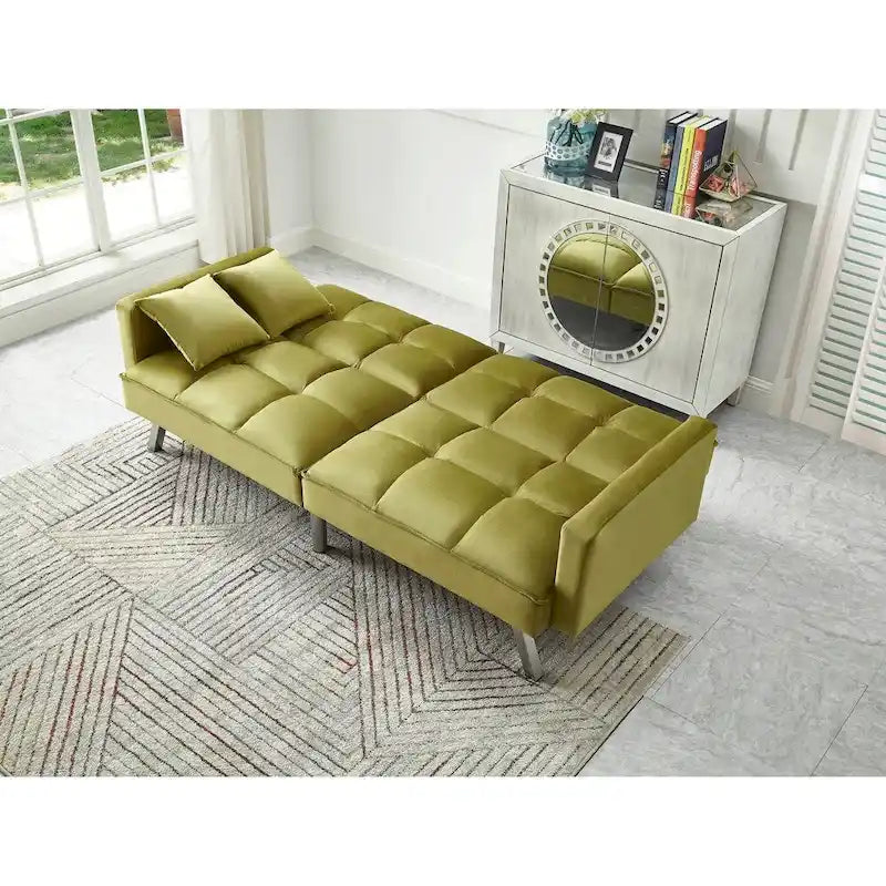 Comfortable Velvet Multi-position Sleeper Sofa Bed