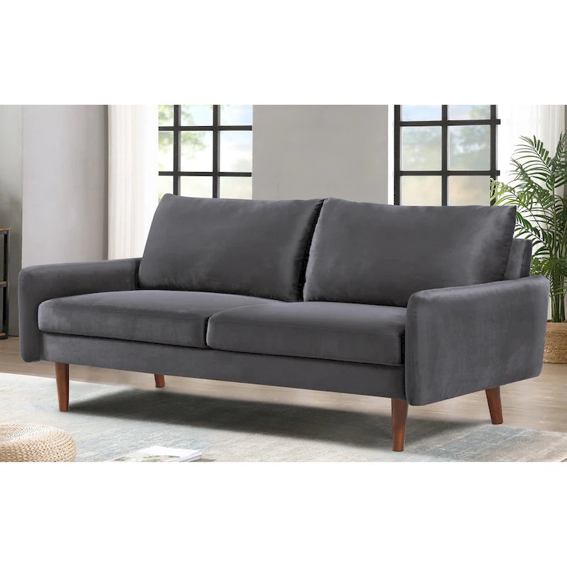 US Pride Furnitirue 70W Tapered-Leg Velvet Sofa