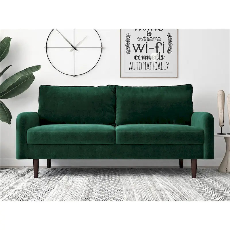 US Pride Furnitirue 70W Tapered-Leg Velvet Sofa
