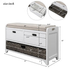 Fully Assembled Shoe Bench with Removable Cushion
