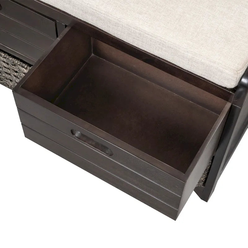 Fully Assembled Shoe Bench with Removable Cushion