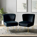 Barto Upholstered Side Chair with Tufted Back Set of 2 by HULALA HOME