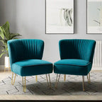 Barto Upholstered Side Chair with Tufted Back Set of 2 by HULALA HOME