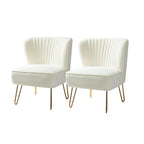 Barto Upholstered Side Chair with Tufted Back Set of 2 by HULALA HOME