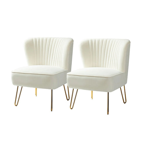 Barto Upholstered Side Chair with Tufted Back Set of 2 by HULALA HOME